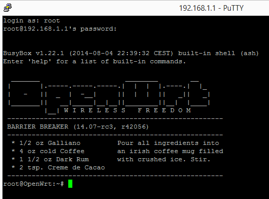 Openwrt command line